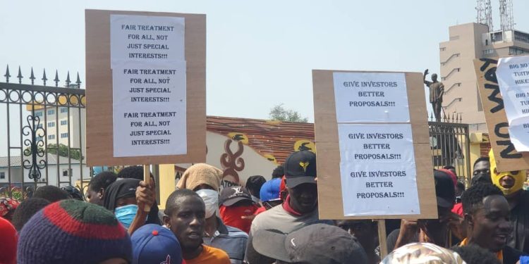 UG students demonstrate over fee increment, new residential policy